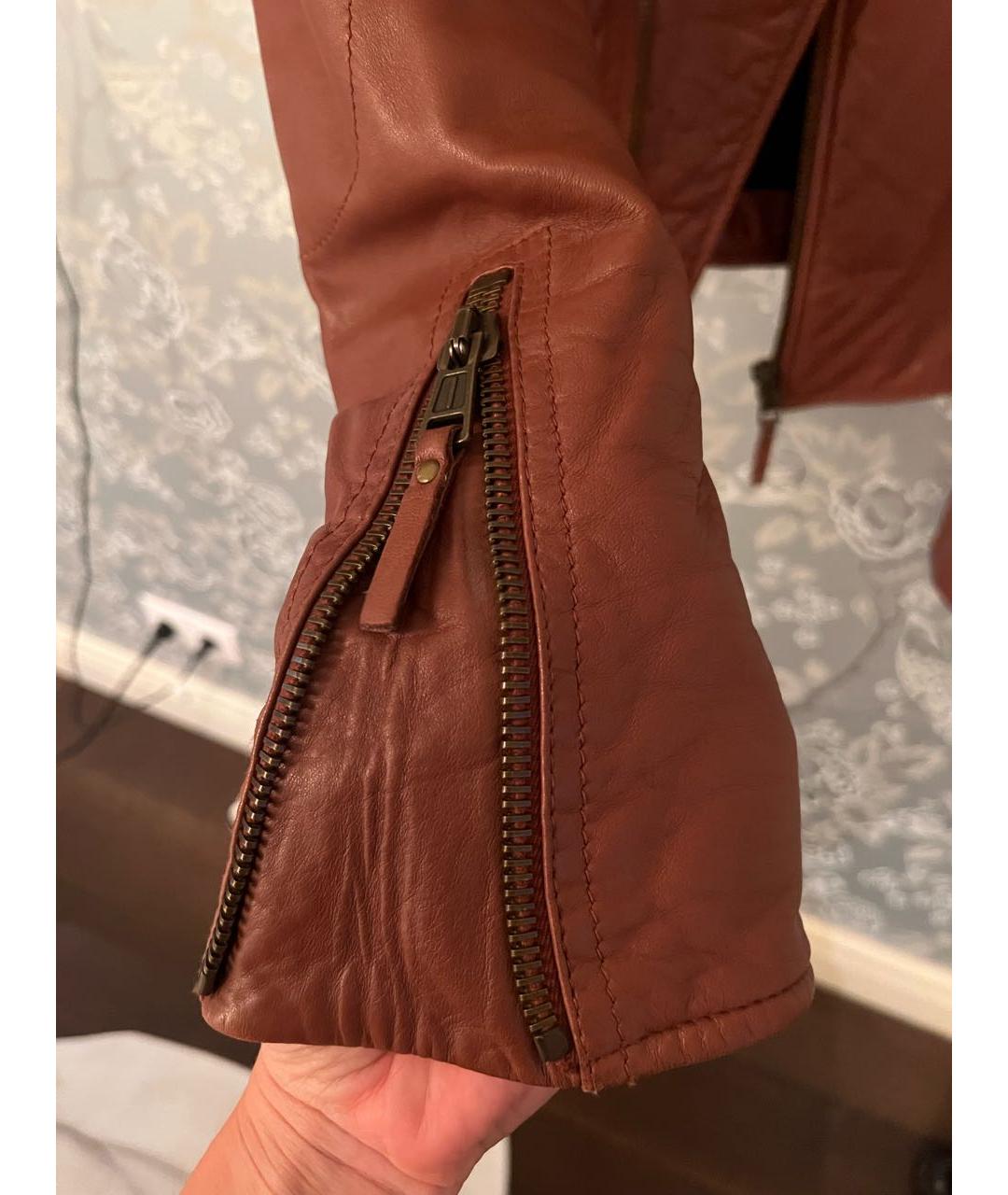 BALENCIAGA Коричневая кожаная куртка, фото 4
