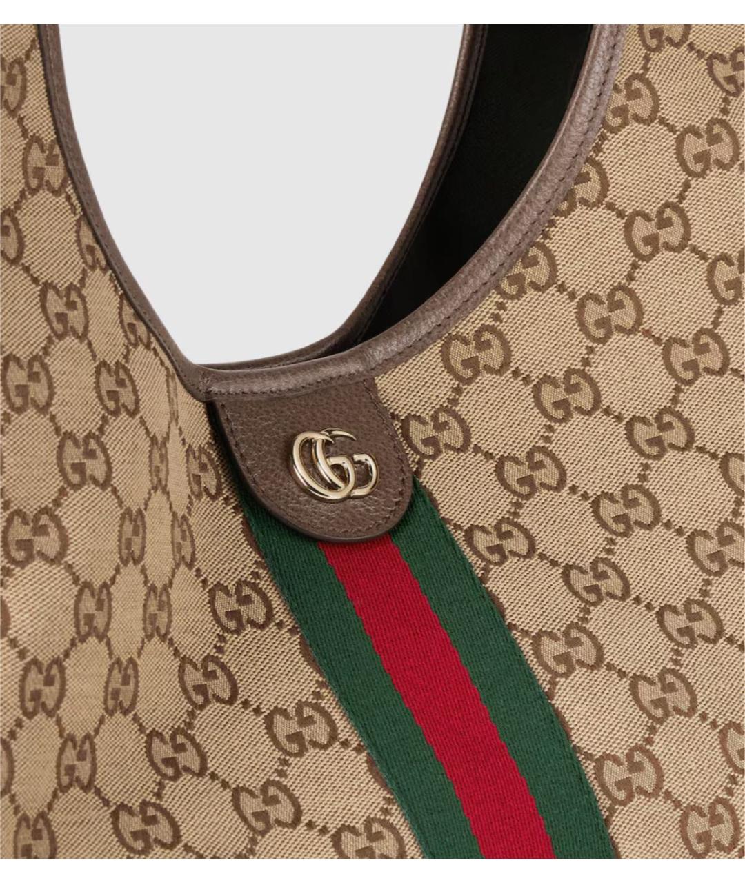 GUCCI Бежевая хлопковая сумка через плечо, фото 8