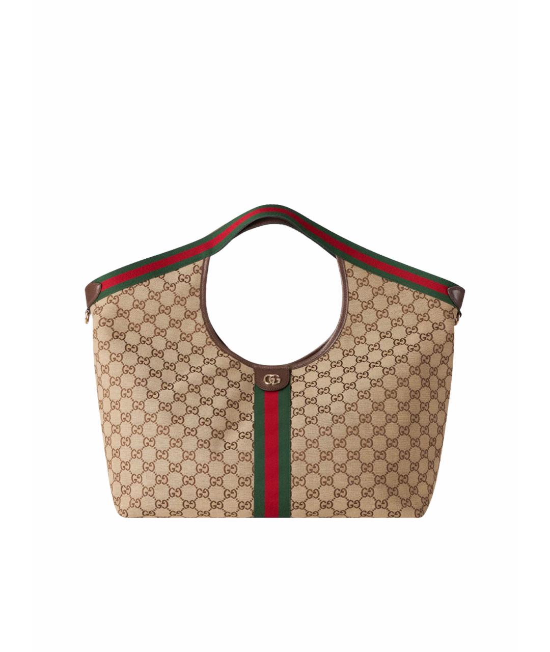 GUCCI Бежевая хлопковая сумка через плечо, фото 1