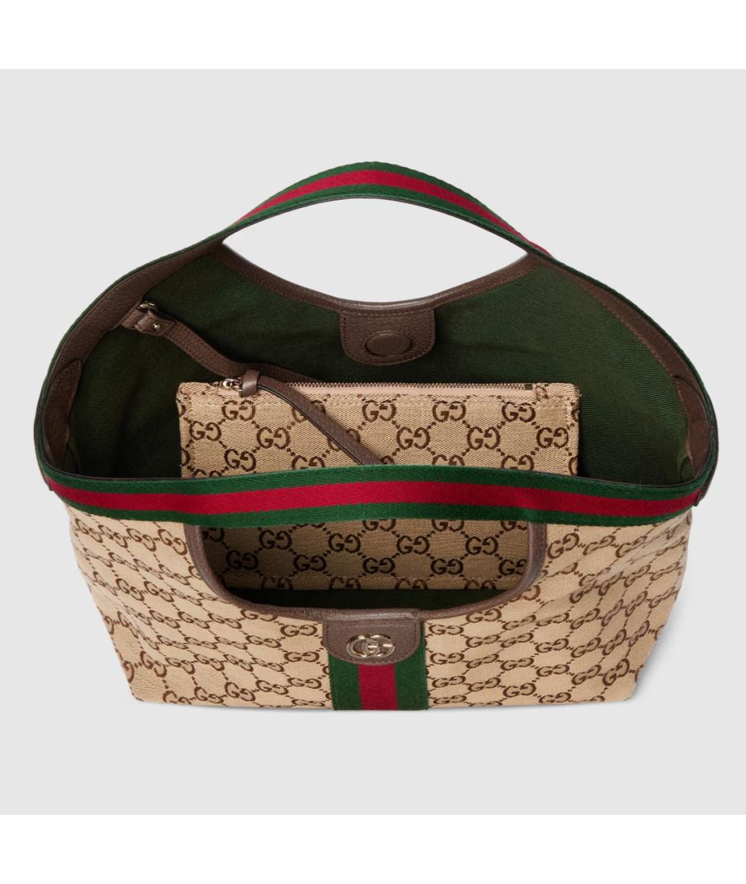 GUCCI Бежевая хлопковая сумка через плечо, фото 8