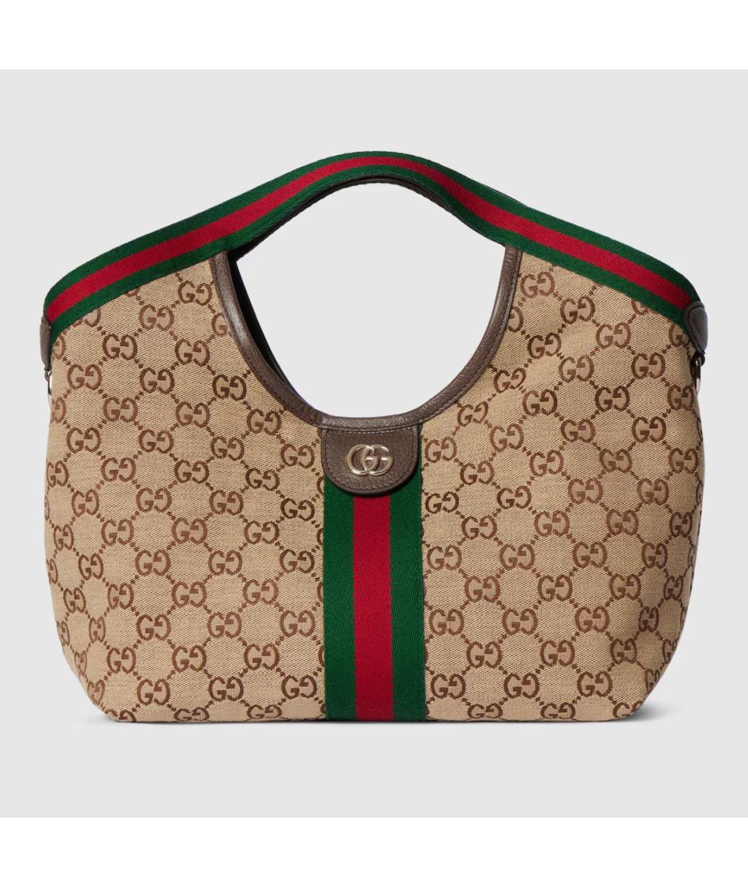 GUCCI Бежевая хлопковая сумка через плечо, фото 9