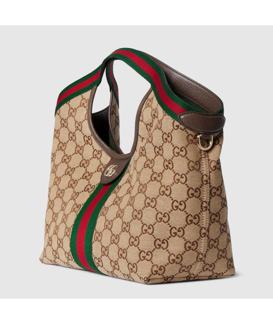 GUCCI Бежевая хлопковая сумка через плечо, фото 2