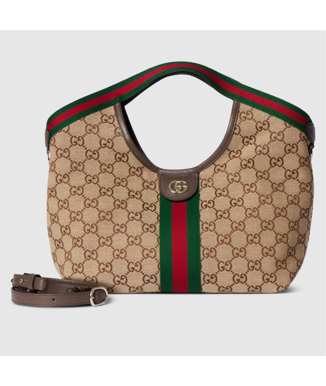 GUCCI Бежевая хлопковая сумка через плечо, фото 6