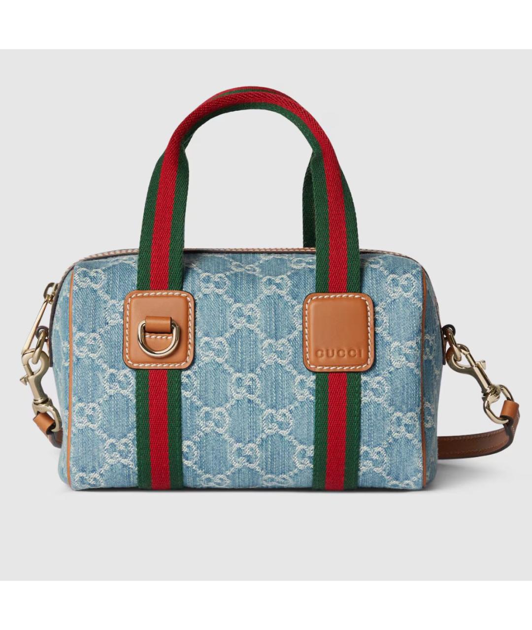 GUCCI Голубая деним сумка через плечо, фото 8