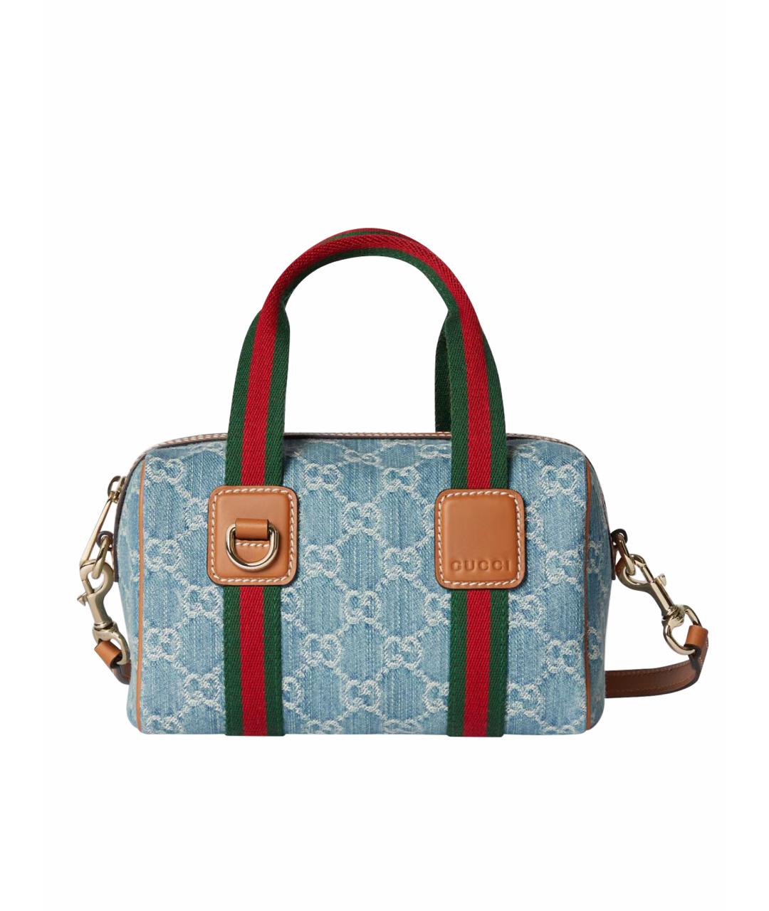 GUCCI Голубая деним сумка через плечо, фото 1