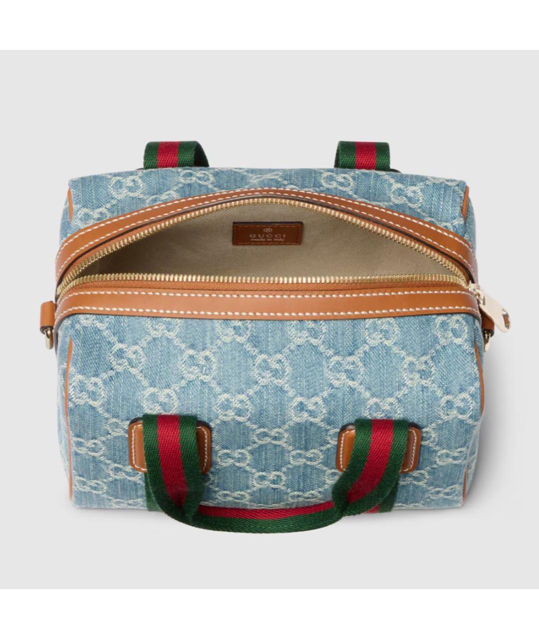 GUCCI Голубая деним сумка через плечо, фото 6