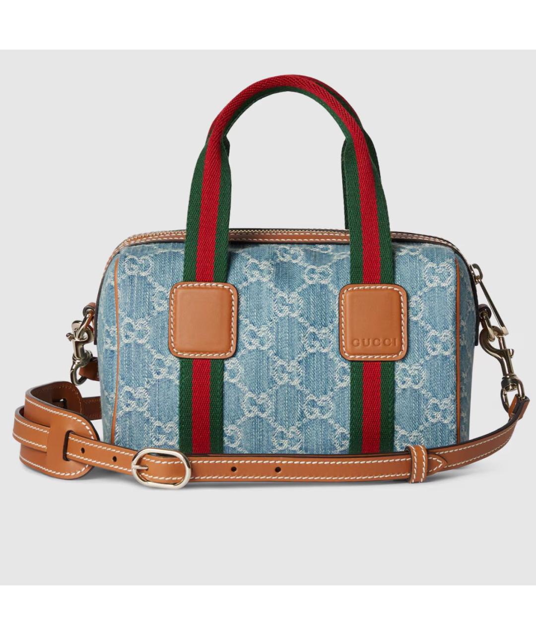 GUCCI Голубая деним сумка через плечо, фото 4