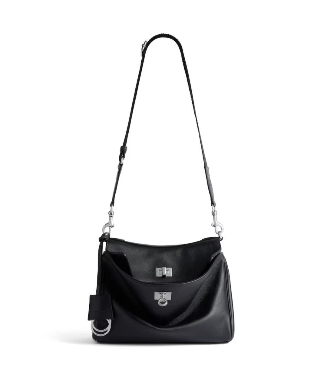 BALENCIAGA Черная кожаная сумка тоут, фото 1