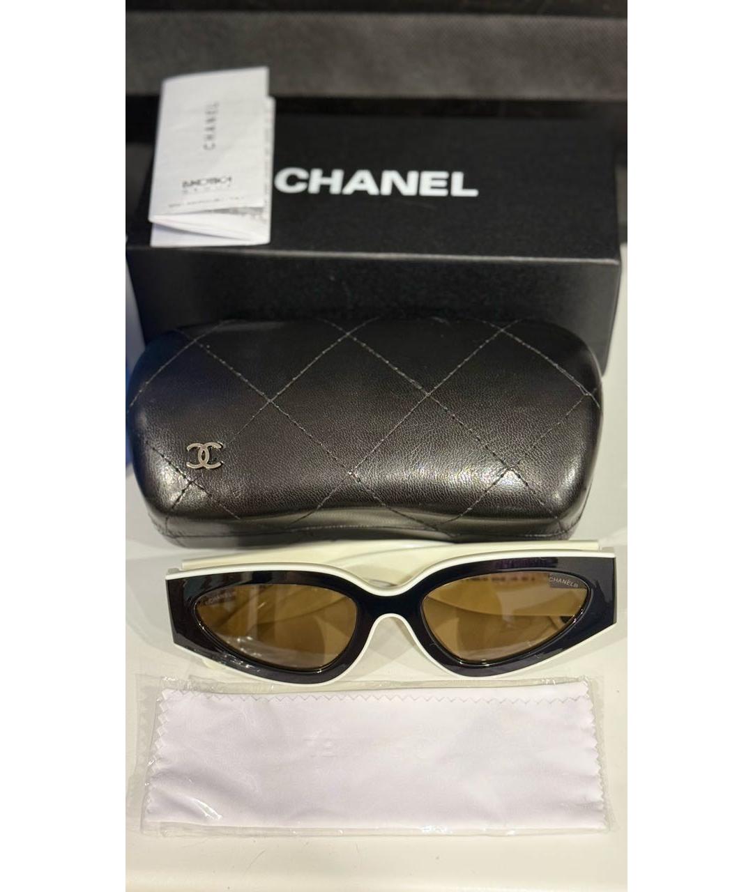CHANEL Черные пластиковые солнцезащитные очки, фото 3