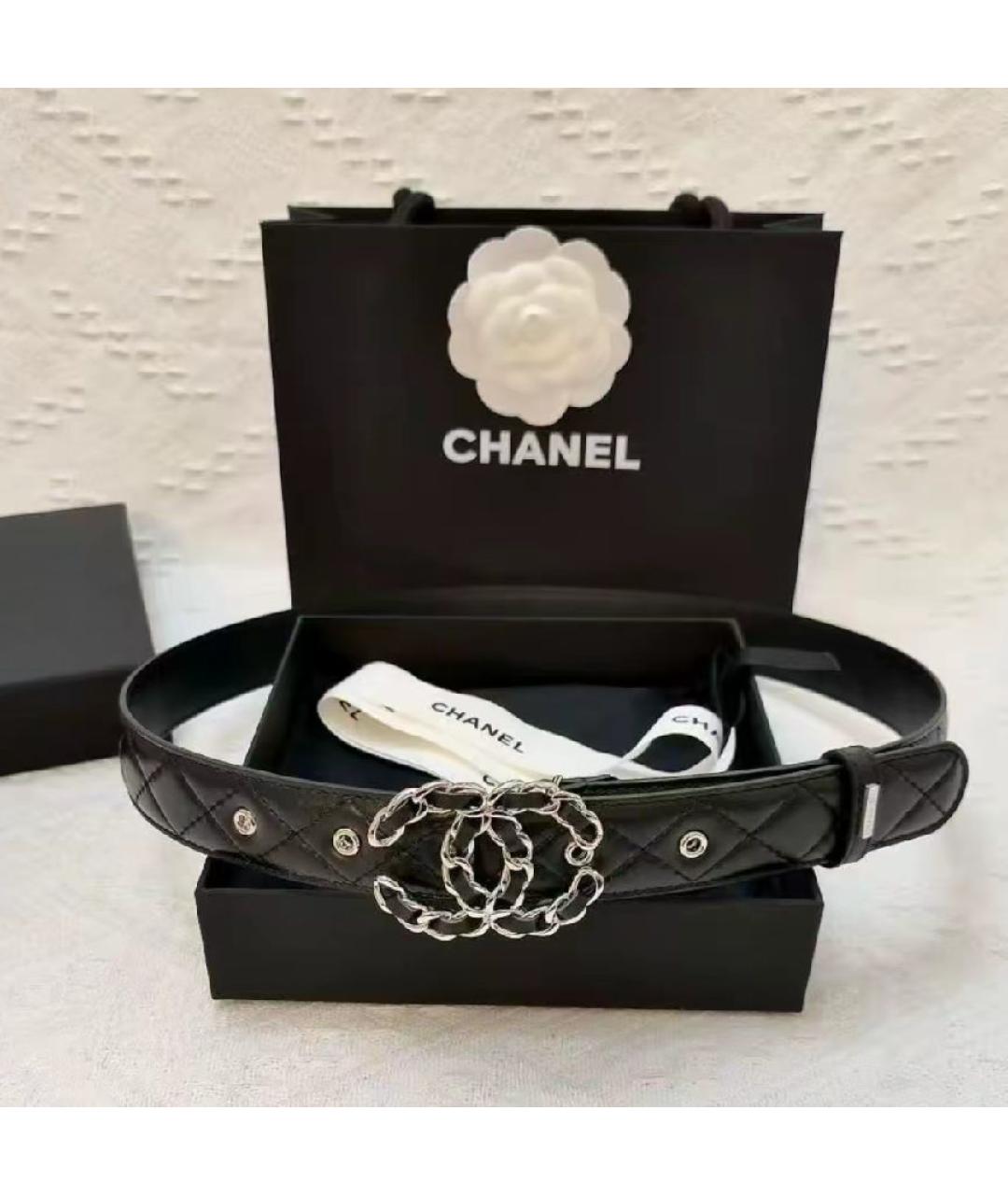CHANEL Черный кожаный ремень, фото 5