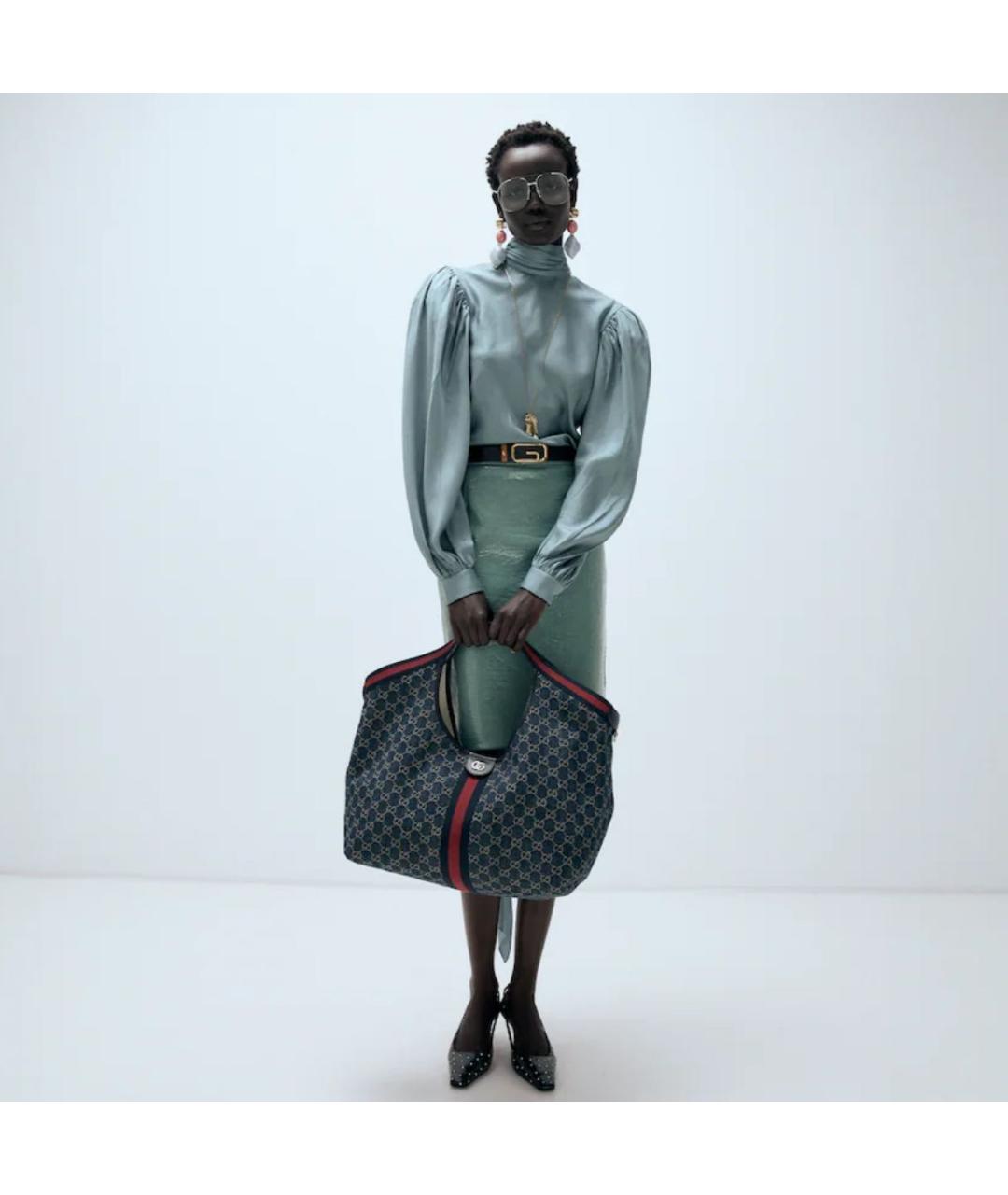 GUCCI Синяя деним сумка через плечо, фото 3