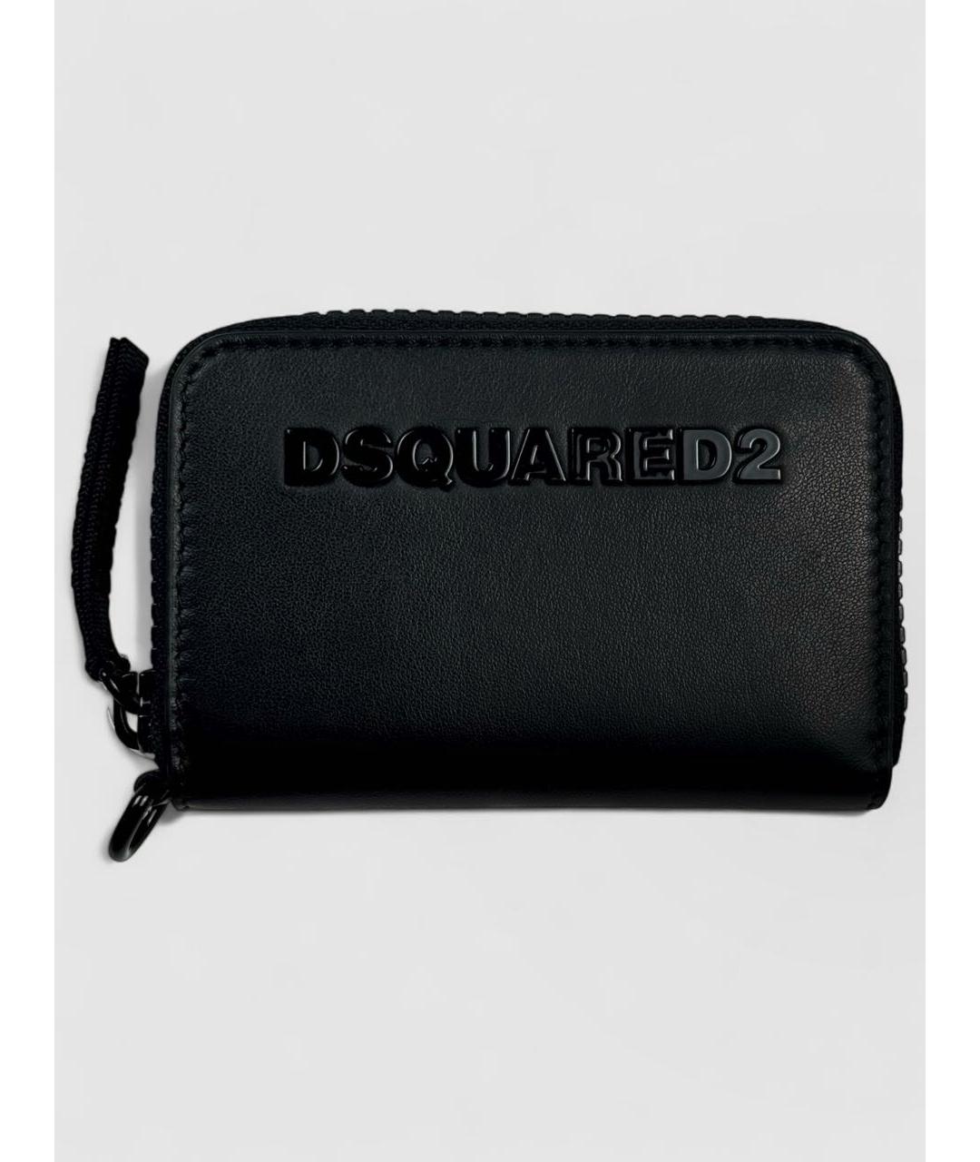 DSQUARED2 Черный кожаный кошелек, фото 6