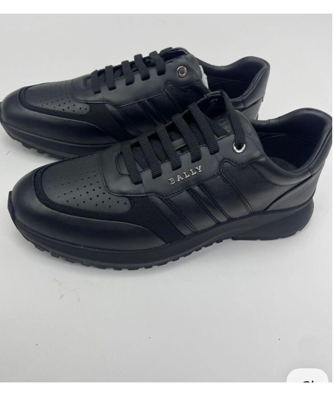 BALLY Черные кожаные низкие кроссовки / кеды, фото 2