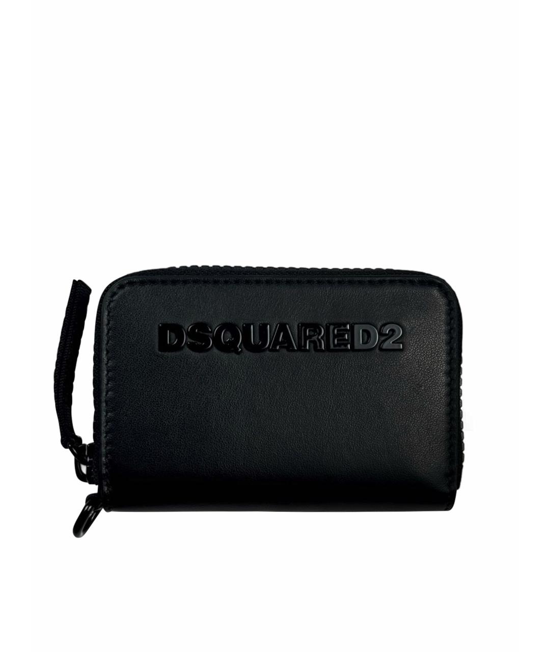 DSQUARED2 Черный кожаный кошелек, фото 6