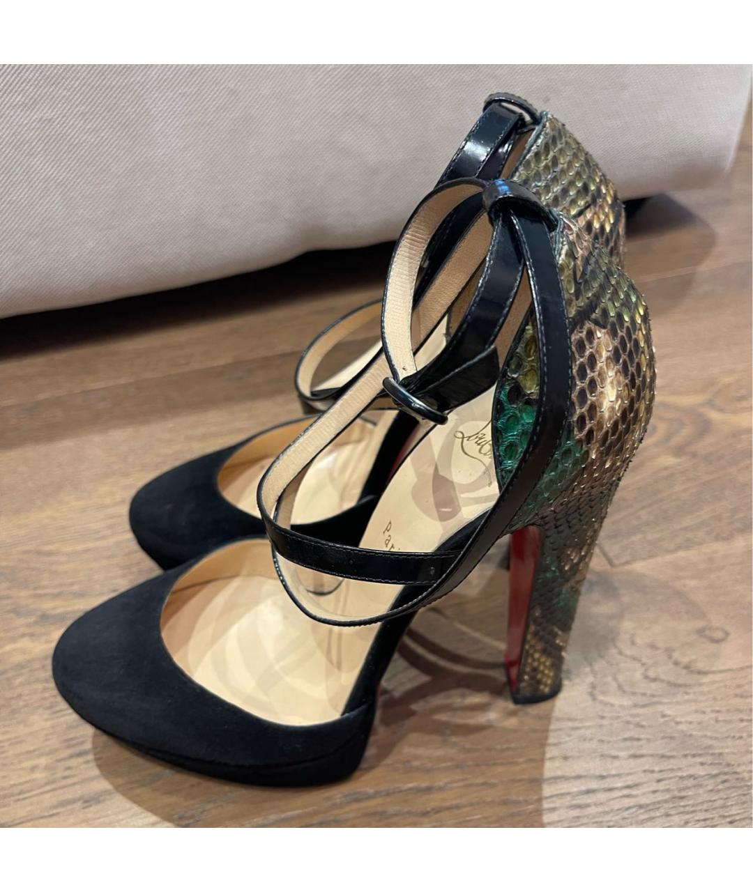 CHRISTIAN LOUBOUTIN Черные замшевые туфли, фото 3