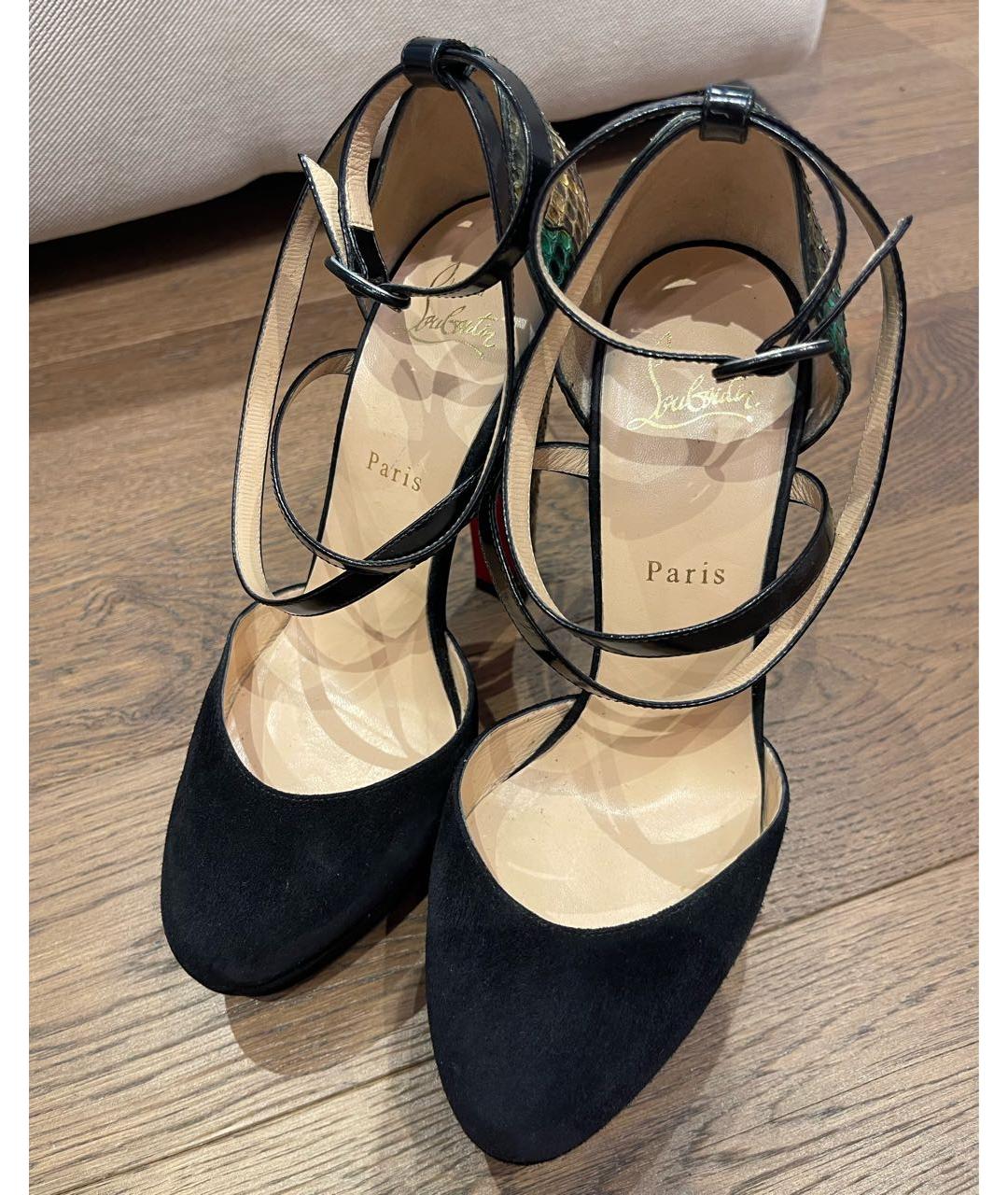 CHRISTIAN LOUBOUTIN Черные замшевые туфли, фото 2