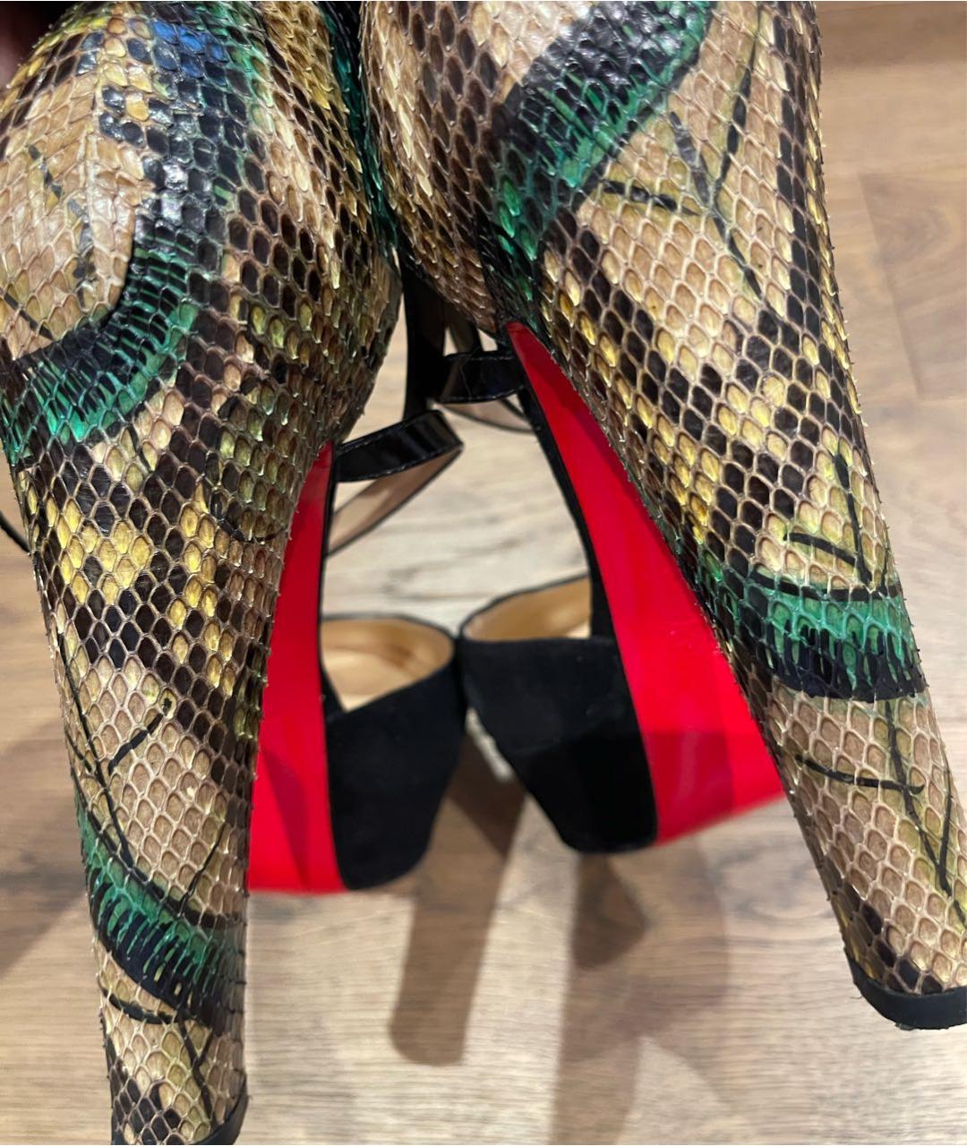 CHRISTIAN LOUBOUTIN Черные замшевые туфли, фото 5