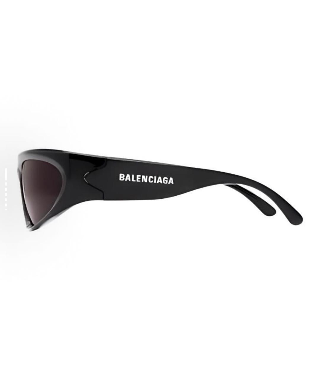 BALENCIAGA Черные пластиковые солнцезащитные очки, фото 3