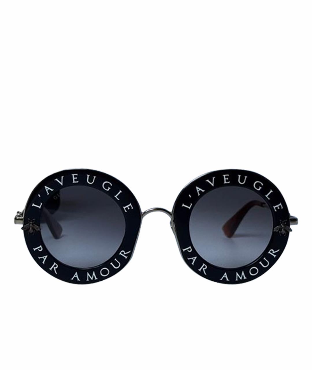 GUCCI Черные пластиковые солнцезащитные очки, фото 1