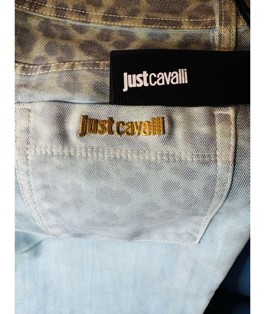 JUST CAVALLI Голубые хлопковые джинсы слим, фото 4