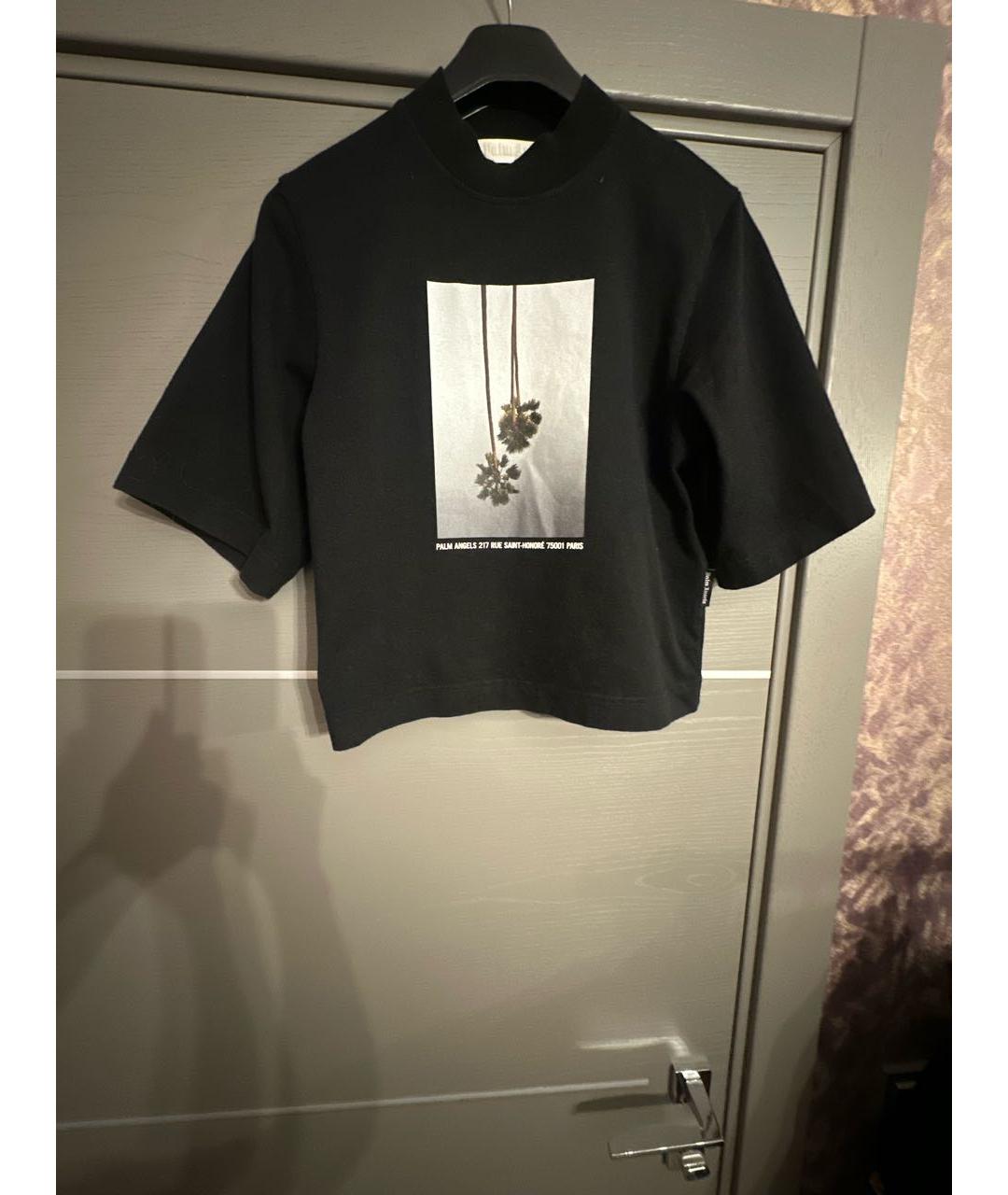PALM ANGELS Черная хлопковая футболка, фото 6