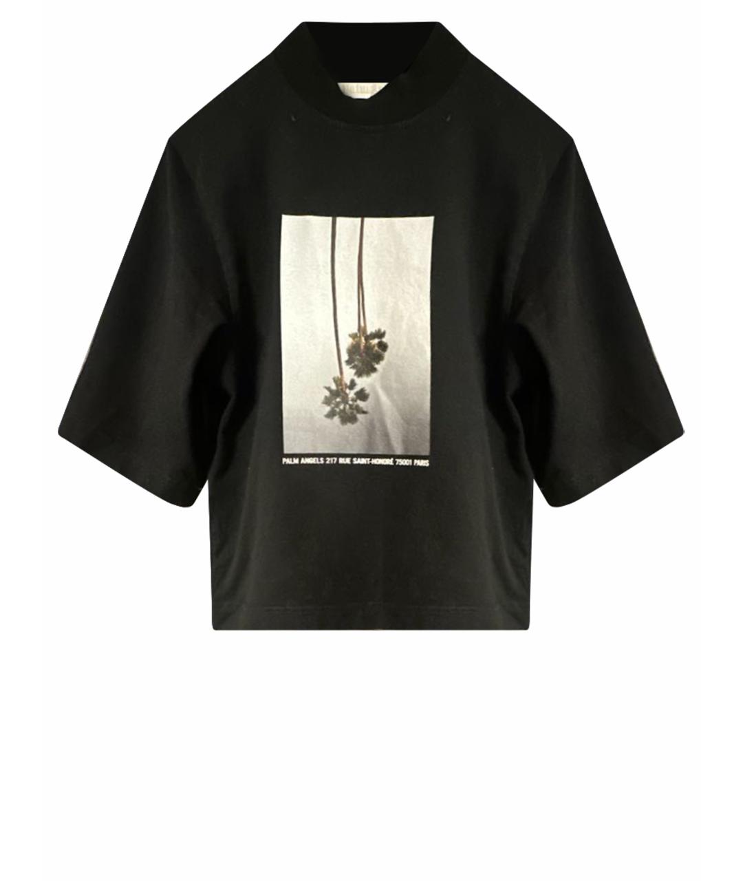 PALM ANGELS Черная хлопковая футболка, фото 1