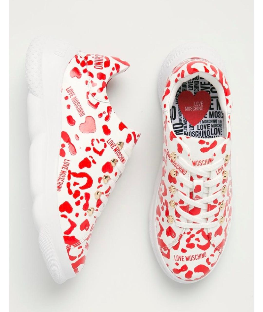 LOVE MOSCHINO Мульти кожаные кроссовки, фото 2