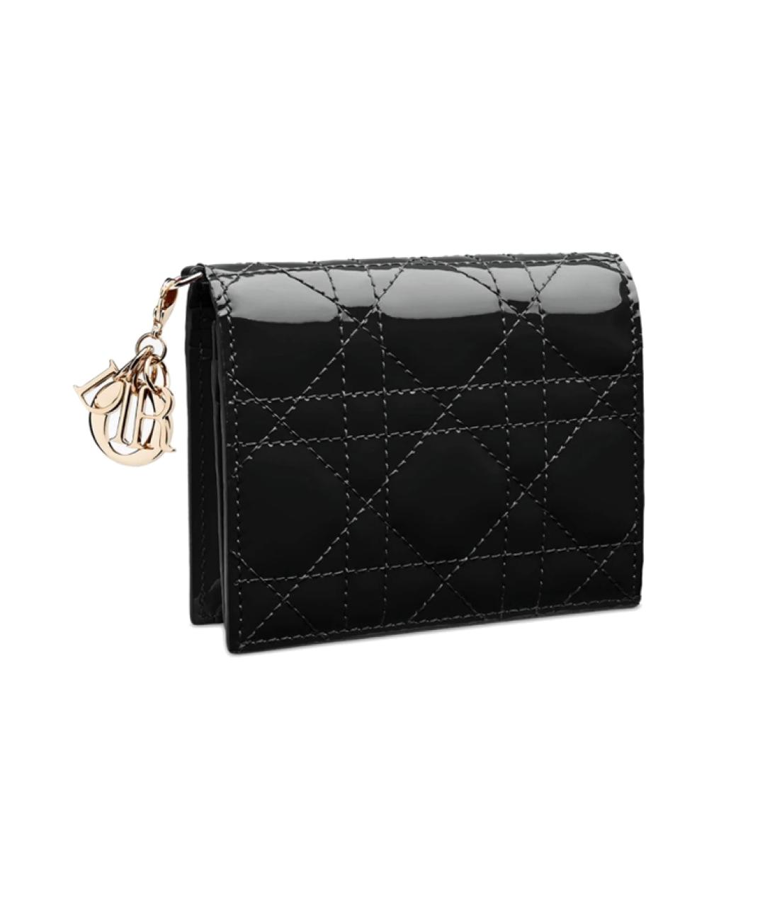 CHRISTIAN DIOR Черный кожаный кошелек, фото 2