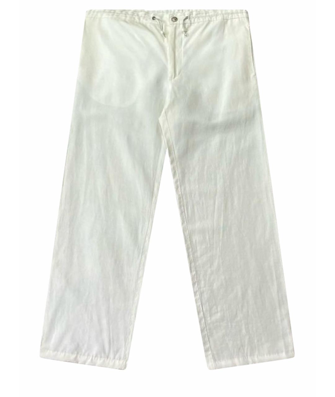 VERSACE JEANS COUTURE Белые льняные повседневные брюки, фото 1