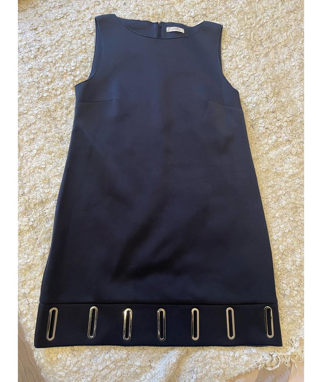 VERSACE Синее полиэстеровое коктейльное платье, фото 7