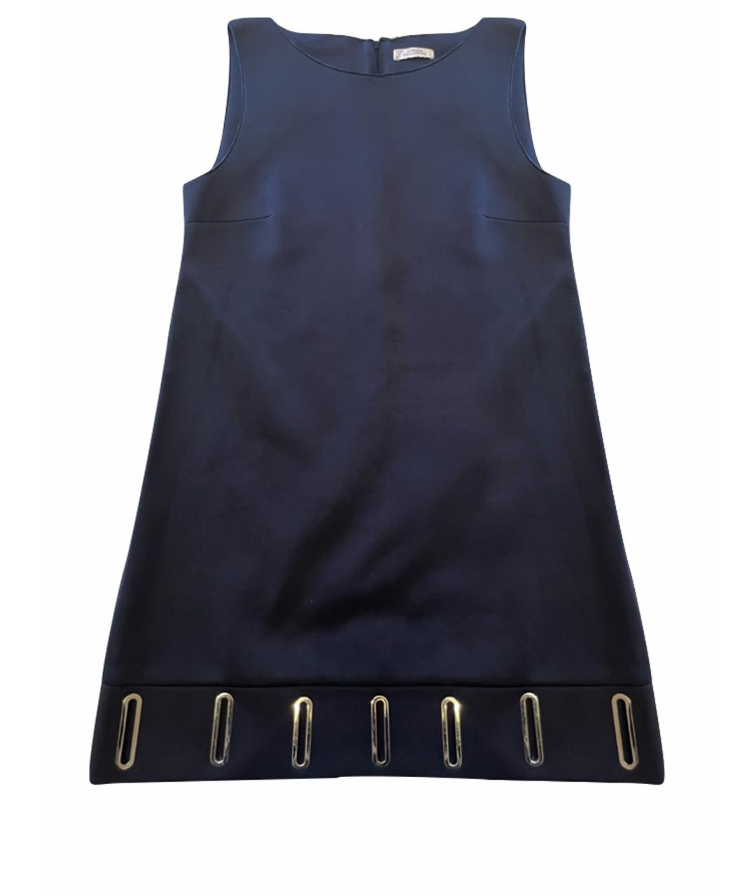 VERSACE Синее полиэстеровое коктейльное платье, фото 1