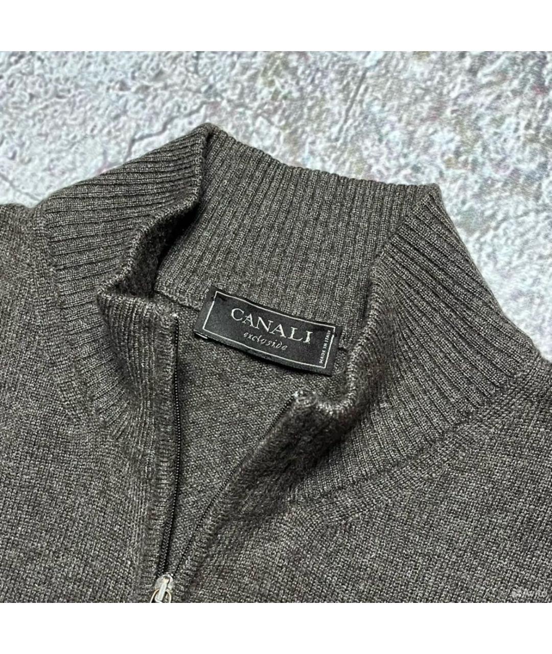 CANALI Коричневый кашемировый джемпер / свитер, фото 2