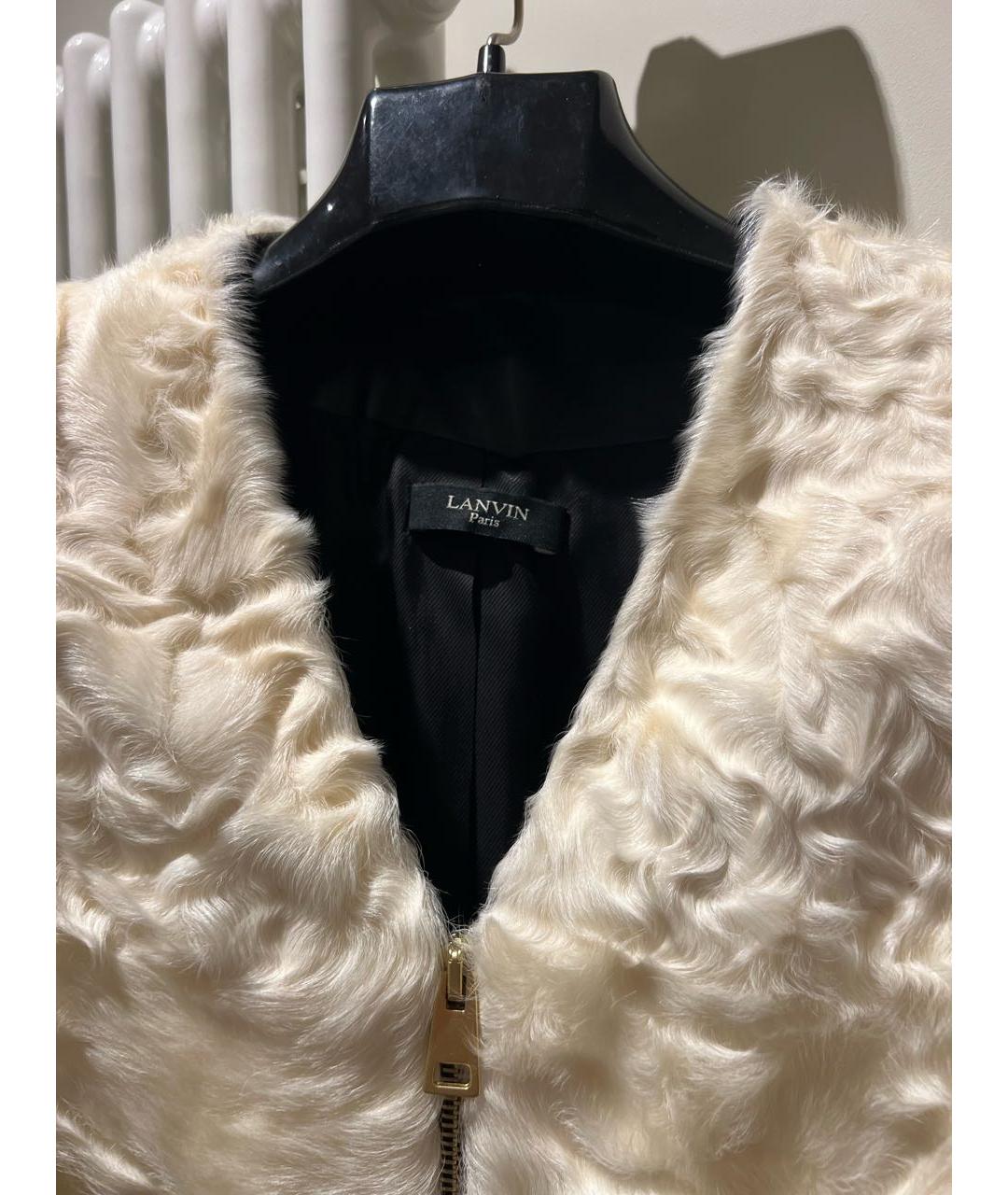 LANVIN Белая меховая шуба, фото 3