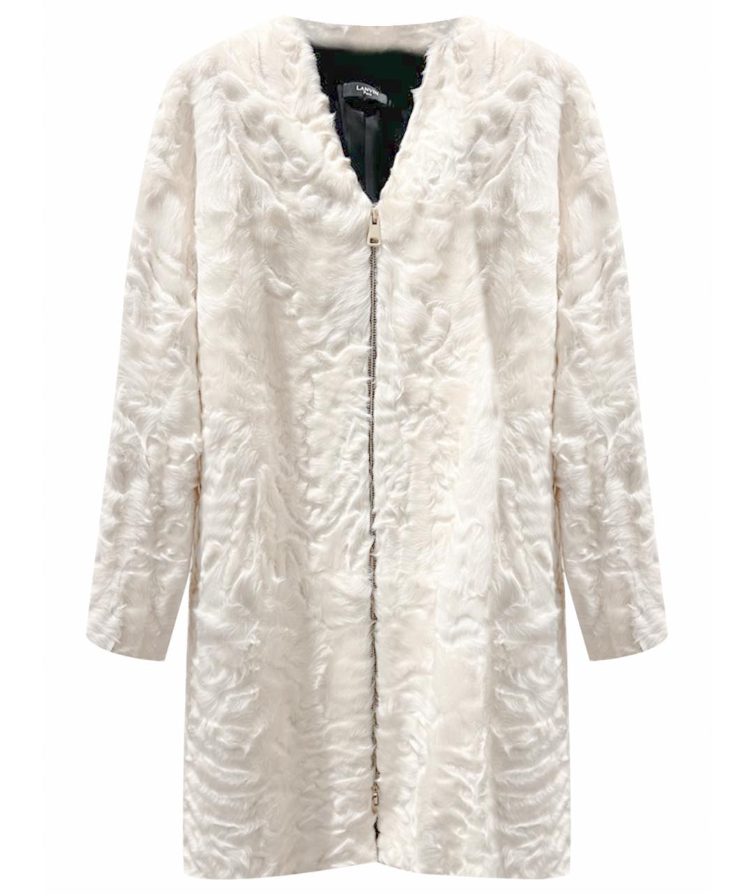 LANVIN Белая меховая шуба, фото 1