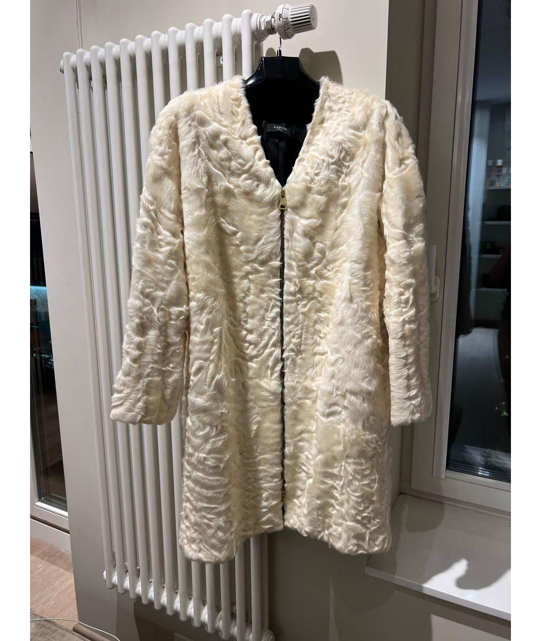 LANVIN Белая меховая шуба, фото 2