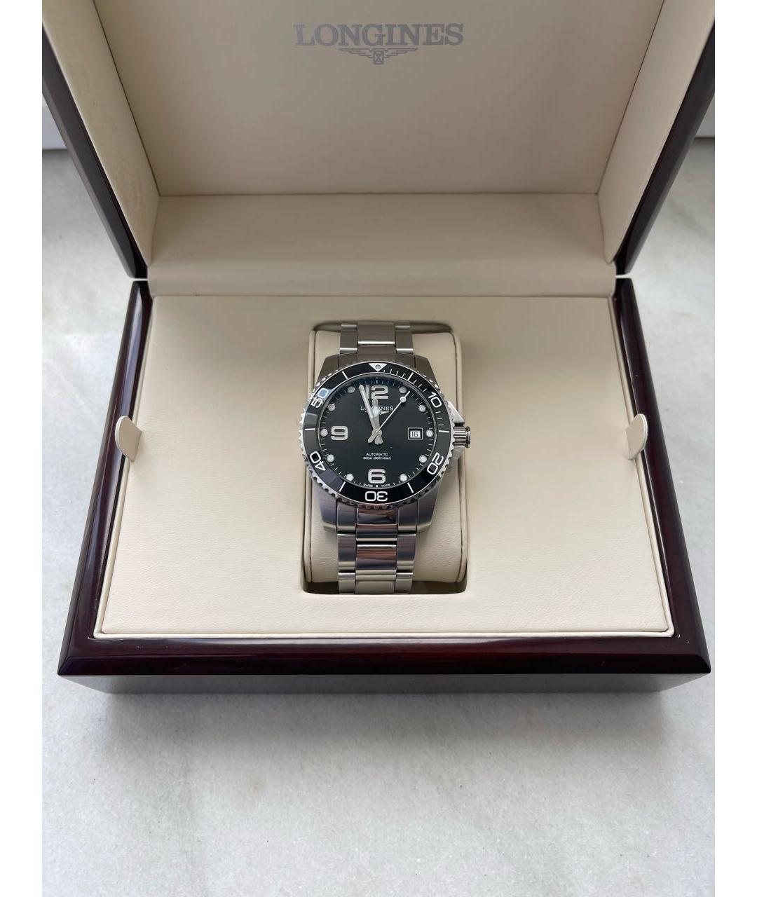 LONGINES Черные стальные часы, фото 8