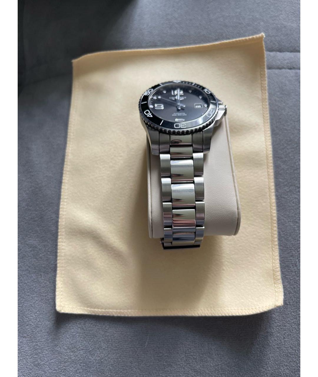 LONGINES Черные стальные часы, фото 5