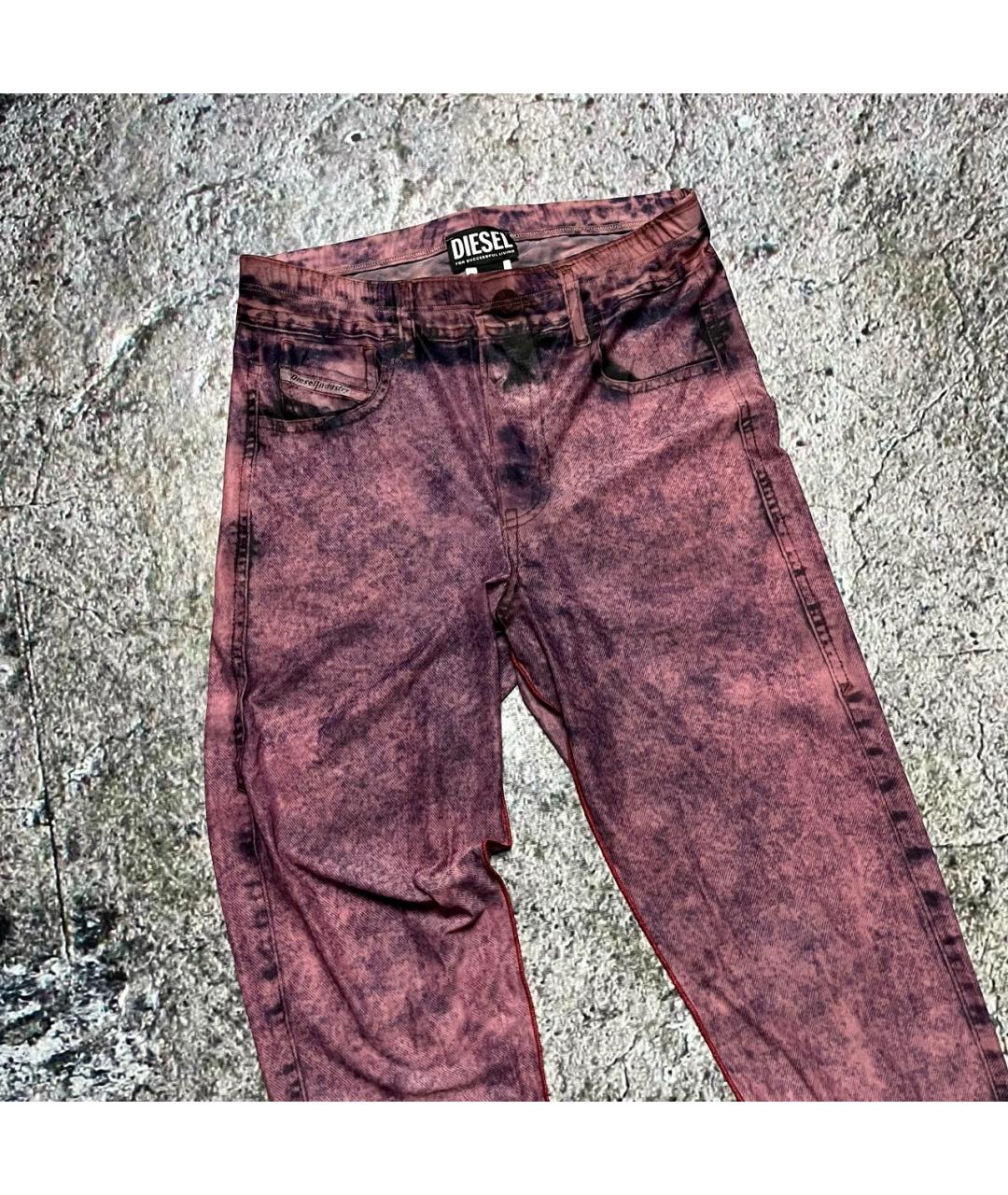 DIESEL Розовые синтетические леггинсы и велосипедки, фото 3