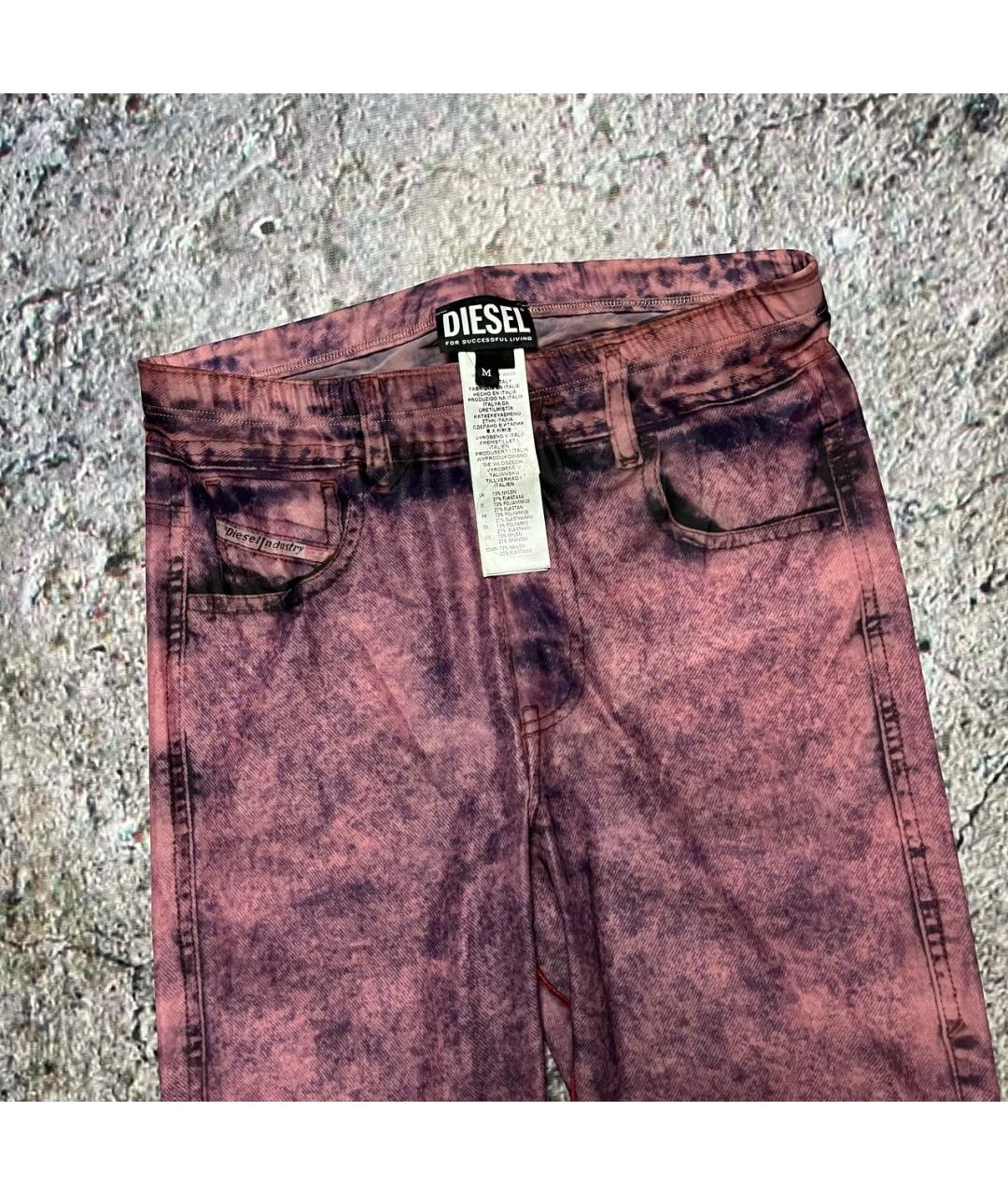 DIESEL Розовые синтетические леггинсы и велосипедки, фото 6
