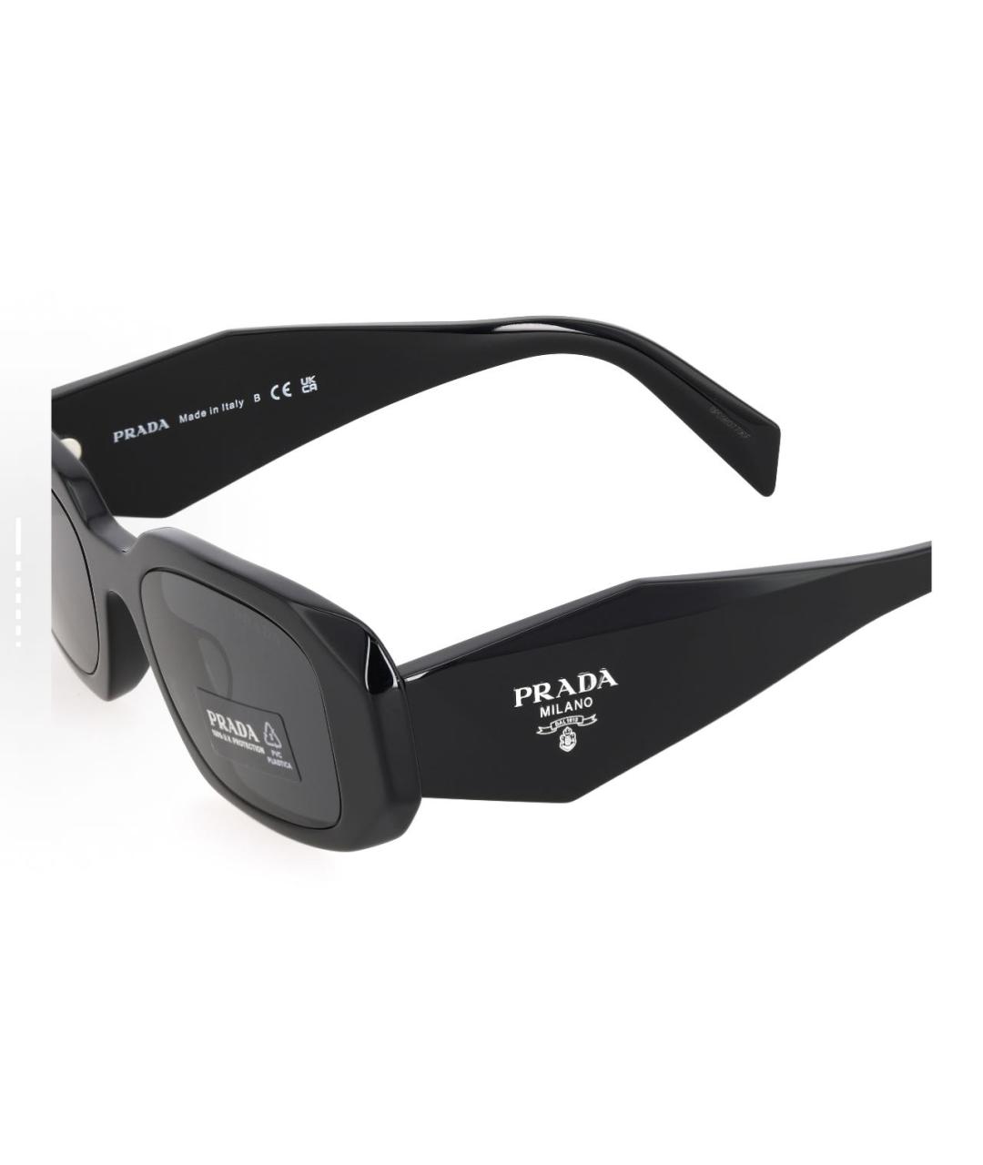 PRADA Черные пластиковые солнцезащитные очки, фото 4