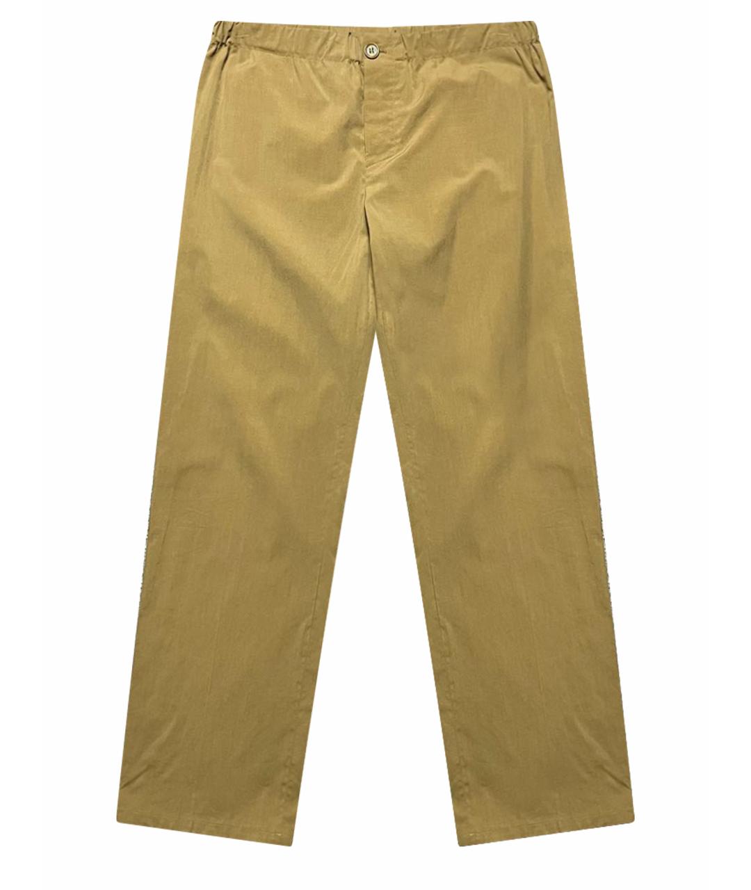 LORO PIANA Горчичные хлопковые прямые брюки, фото 1