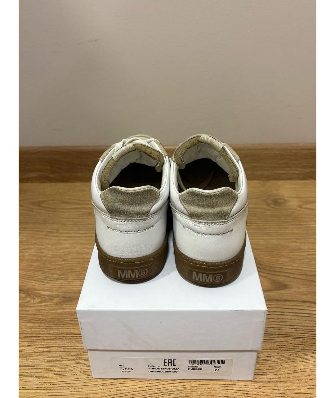 MM6 MAISON MARGIELA Белые кожаные кеды, фото 4