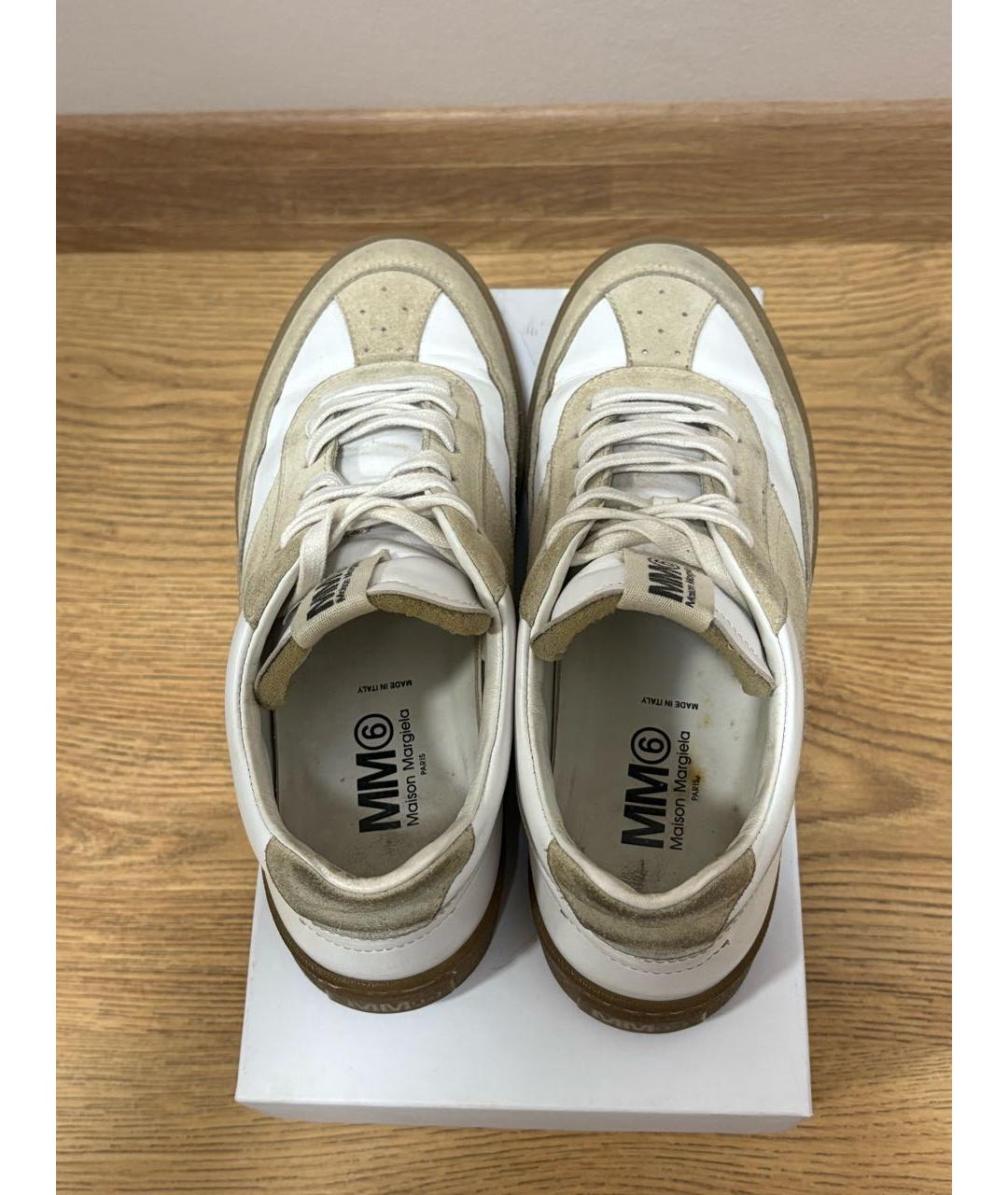 MM6 MAISON MARGIELA Белые кожаные кеды, фото 3