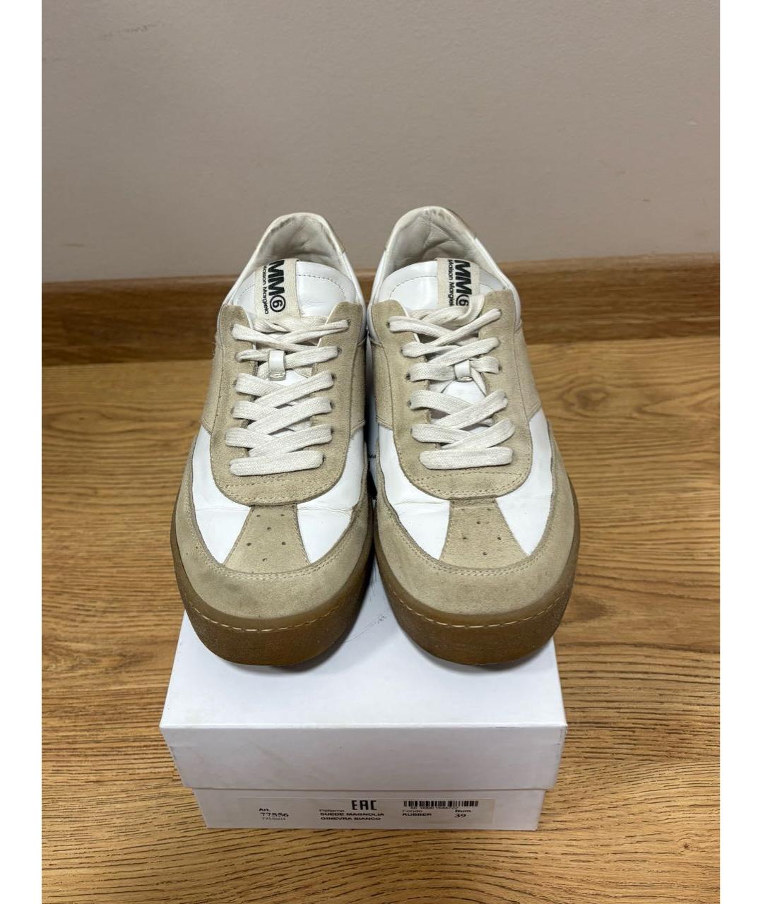 MM6 MAISON MARGIELA Белые кожаные кеды, фото 2