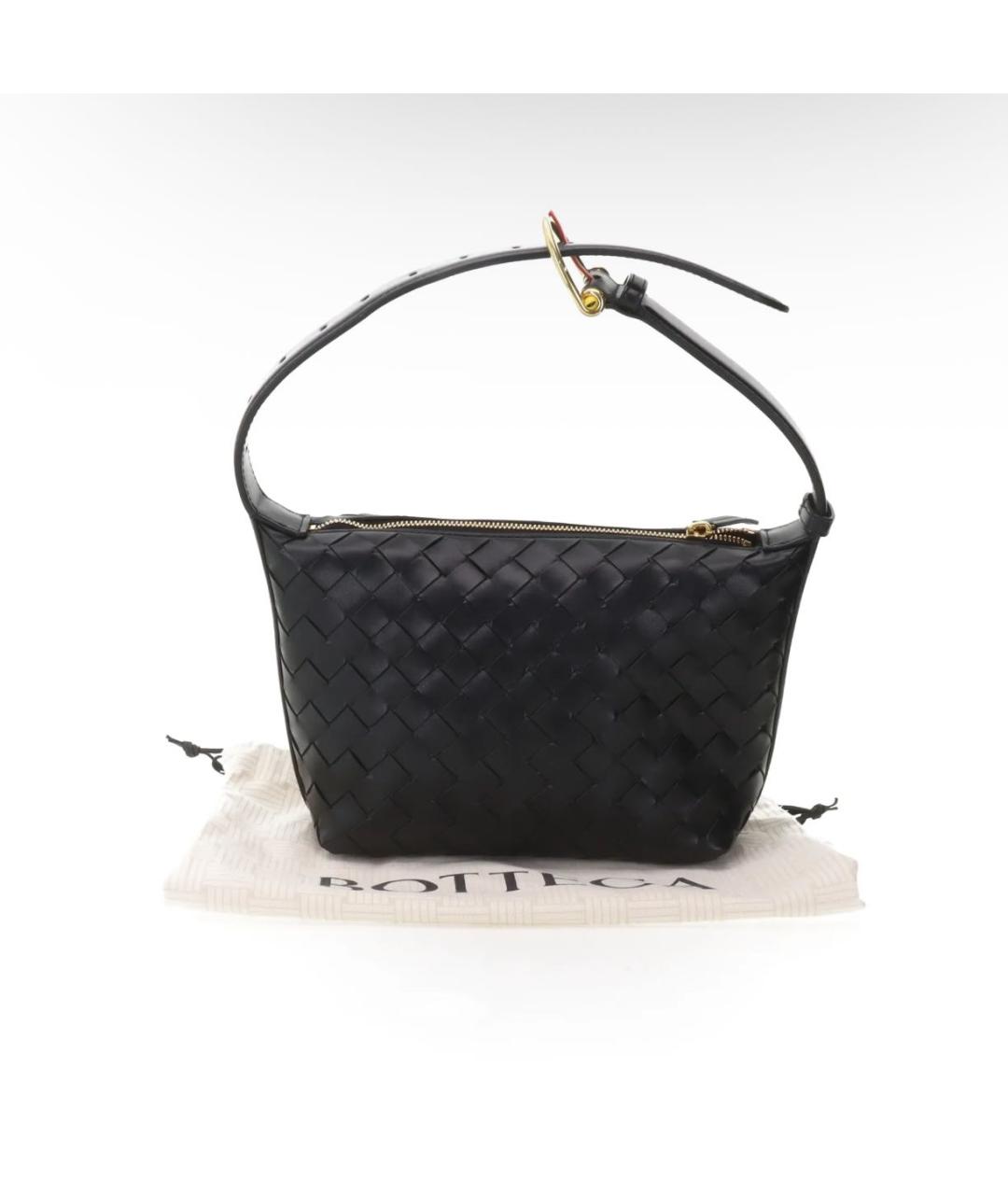 BOTTEGA VENETA Черная кожаная сумка с короткими ручками, фото 2