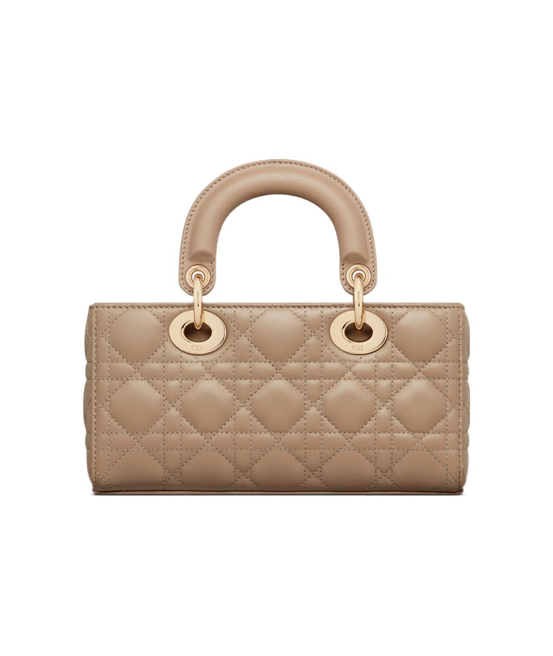 CHRISTIAN DIOR Бежевая кожаная сумка через плечо, фото 3