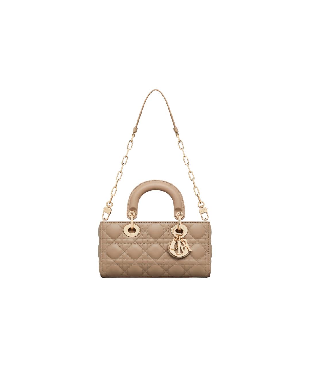 CHRISTIAN DIOR Бежевая кожаная сумка через плечо, фото 5