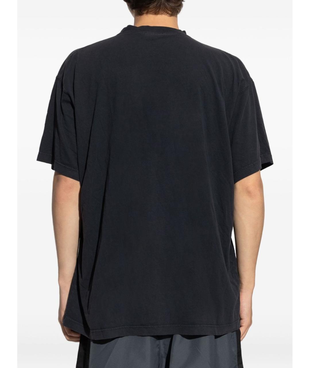 BALENCIAGA Черная хлопковая футболка, фото 3