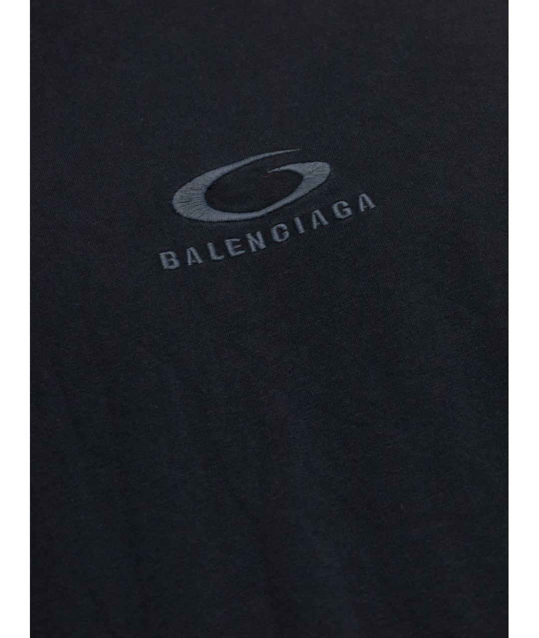 BALENCIAGA Черная хлопковая футболка, фото 4