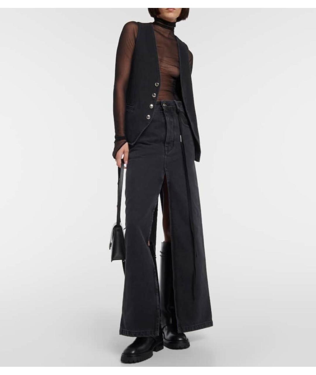 ANN DEMEULEMEESTER Черный деним жилет, фото 7